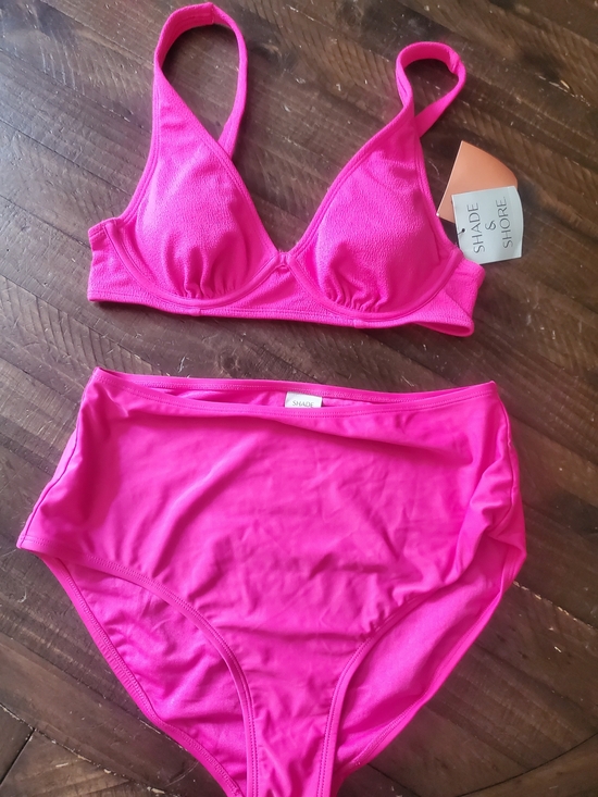 Shade & Shore Other - Shade & Shore Hot Pink Two-Piece High-Waist Bikini Set